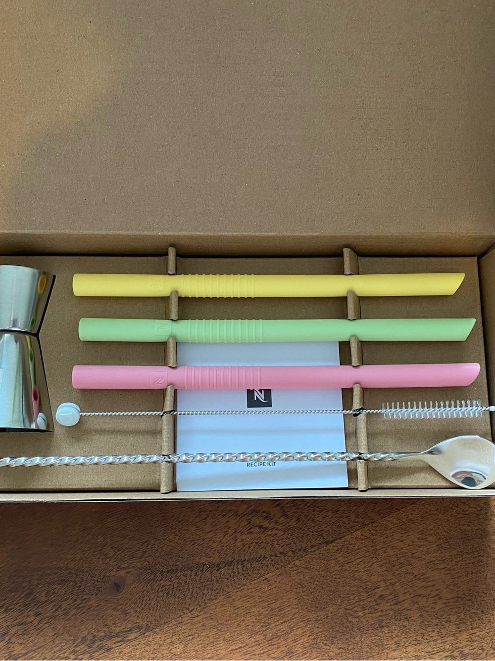 Nespresso Pastel Silicone Cocktail Straws Set - Yellow, Green, Pink